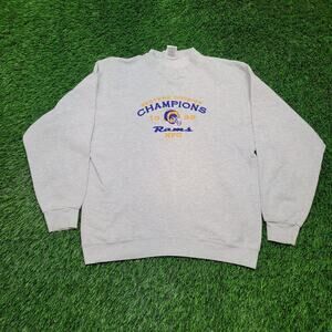 Vintage 1999 St. Louis Rams NFC Champions Sweatshirt Mens Medium Cropped Boxy